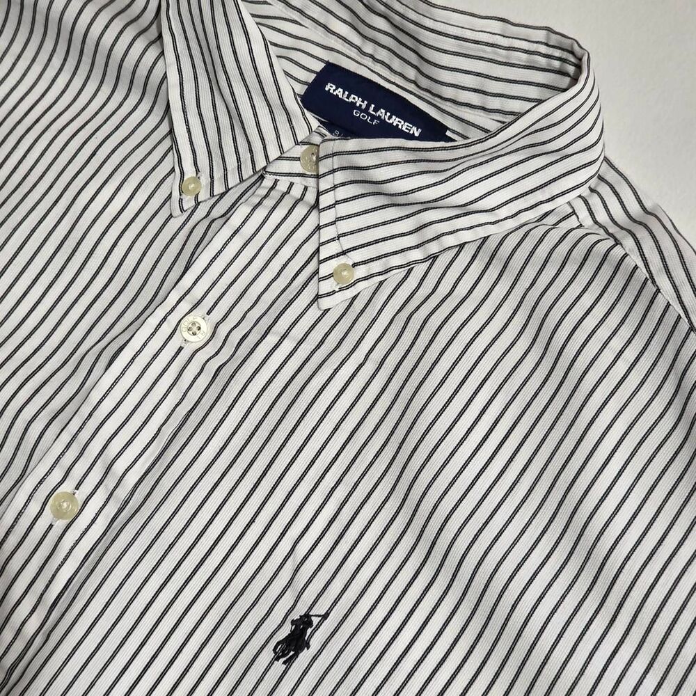 Vintage Ralph Lauren Golf Blake Men's XL white & black striped button-up shirt